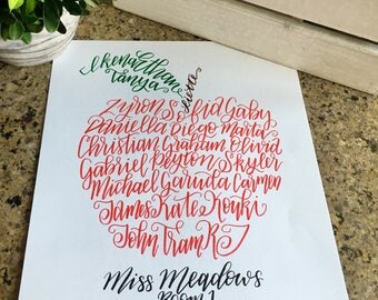 Calligraphy Teacher Gift 8x10, Teacher Appreciation