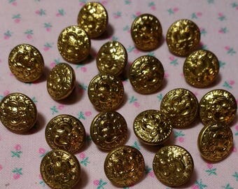 20 Tiny Vintage Metal Eagle Buttons