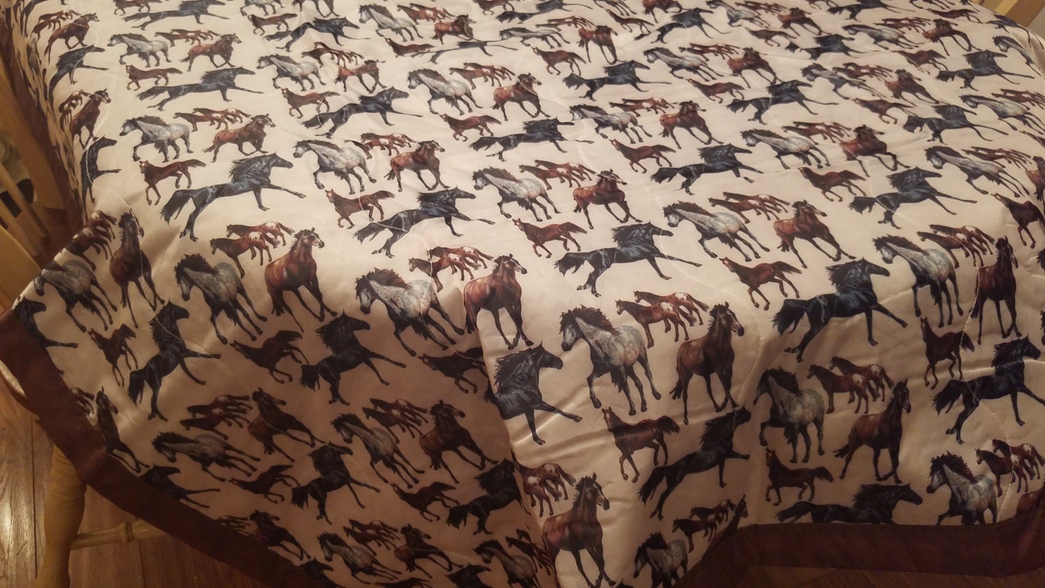 Horse Tablecloth Picnic Blanket Horse by SistersVintageAttic2