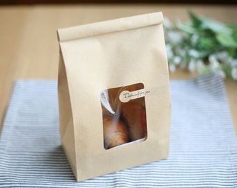 10 window Kraft paper bags,favor paper bags,gift paper bags,food safe paper bags,food paper bags,bakery paper bags,easy close bag,kraft