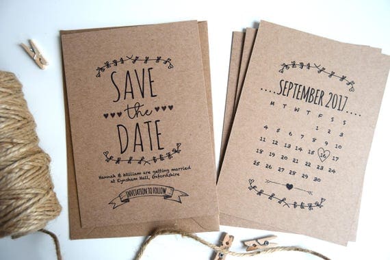 Rustic Kraft Wedding Save The Date Card SAMPLE ONLY