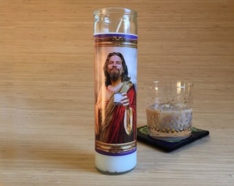 Big Lebowski Dude Celebrity Prayer Candle - Movie Decor - Humor - Parody Art - 7 Day Candle