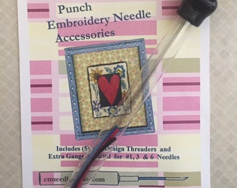 Needlework for quilts punch needle stitchery by AuntSusiesDesign