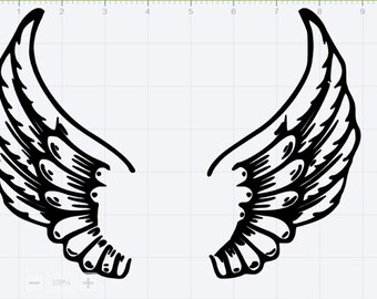 Angel Wings Monogram SVG EPS DXF Studio 3 Cut Files