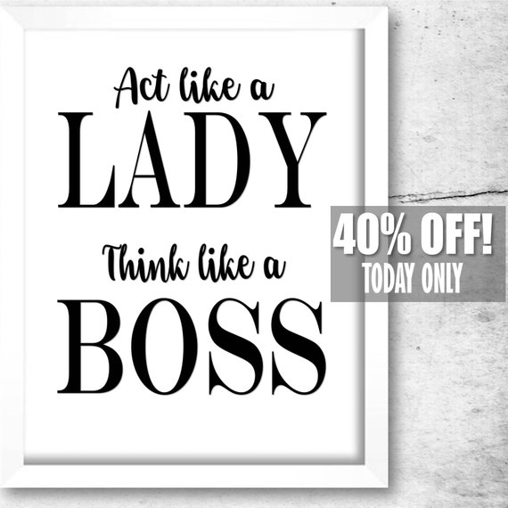 Items similar to Lady Boss Print, Lady Boss Art, Boss Lady Quotes ...