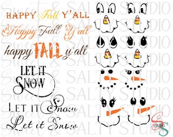 scarecrow snowman template bundle digital file