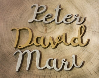 Set of wood place cards, name cards for wedding, Individual Name Cards, Wedding place cards, Wooden Table Place Cards