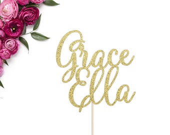 Custom Name Cake Topper | Birthday Cake Topper | First and Middle Name Topper | Baby Shower Cake Topper | Personalized Name Cake Topper