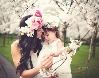 Mommy and me Floral Crowns Set | Mommy and Daughter Floral Crowns | Mommy and daughter floral crowns set | Bridal Set