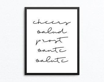 Kitchen Print, Bar Art, Wine Print, Wine Art, Champagne Art, Beer Print, Kitchen Art, Kitchen Printable, Digital Print, Digital Download
