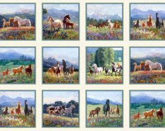 Horse Wildflower Trails, Elizabeth Studio,24" Panel 7x7" sq.