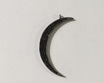 Pave black spinal sterling silver charm