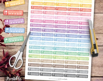 Meal Printable Planner Stickers, Watercolor Meal Stickers, Meal Stickers, Erin Condren Planner Stickers