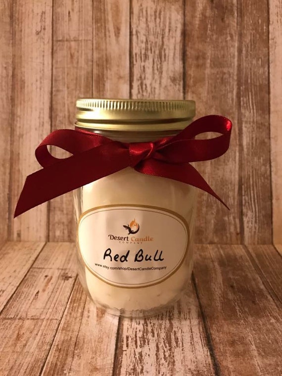 Candle soy medium red bull scented