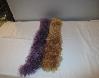 brown purple scarfs