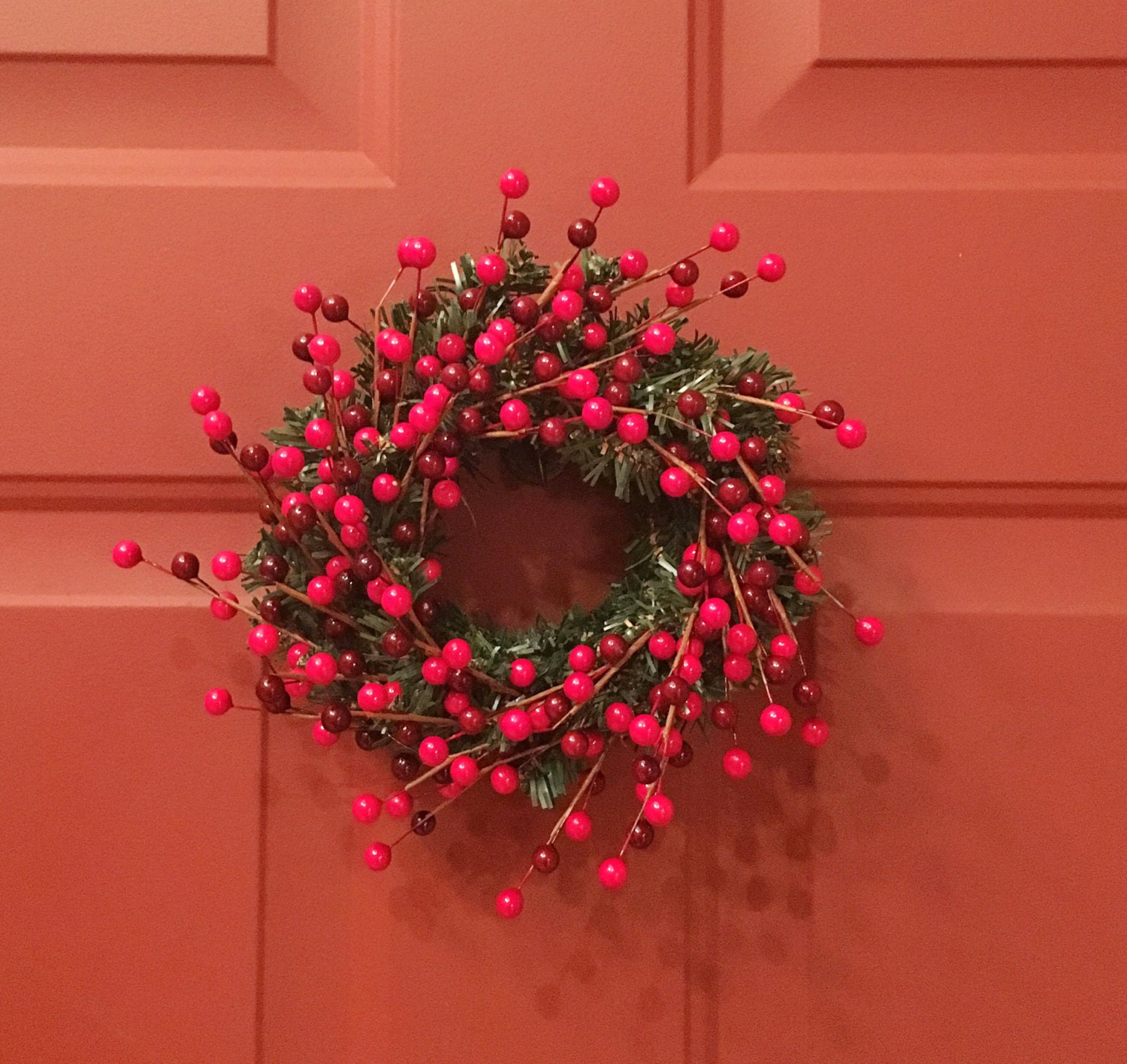 Mini Berry Wreath / Candle Wreath / Christmas Candle Wreath