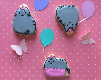 Pusheen The Cat Sugar Cookies | Perfect for Birthdays and gift giving | 1 dozen