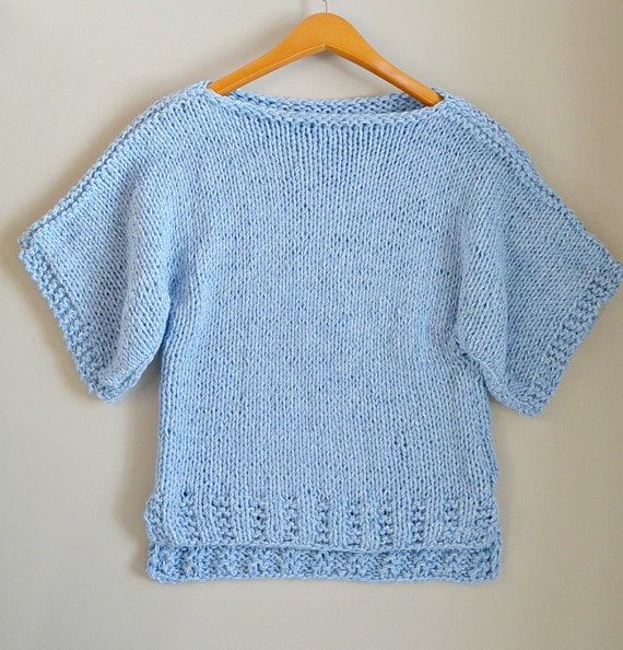Beginner Knit Sweater Pattern, Easy Short Sleeved Sweater ...