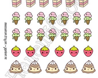 Printable sticker kit Ice Cream DIY summer planner