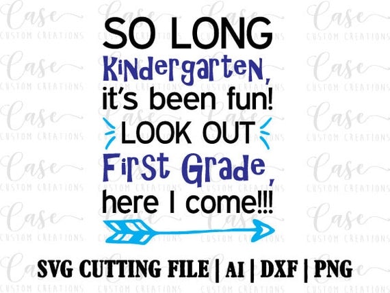 Download So Long Kindergarten SVG Cutting File Ai Dxf and Printable