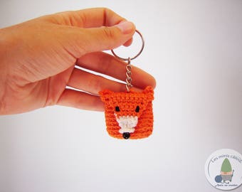Wallet and key ring Fox miniature crochet