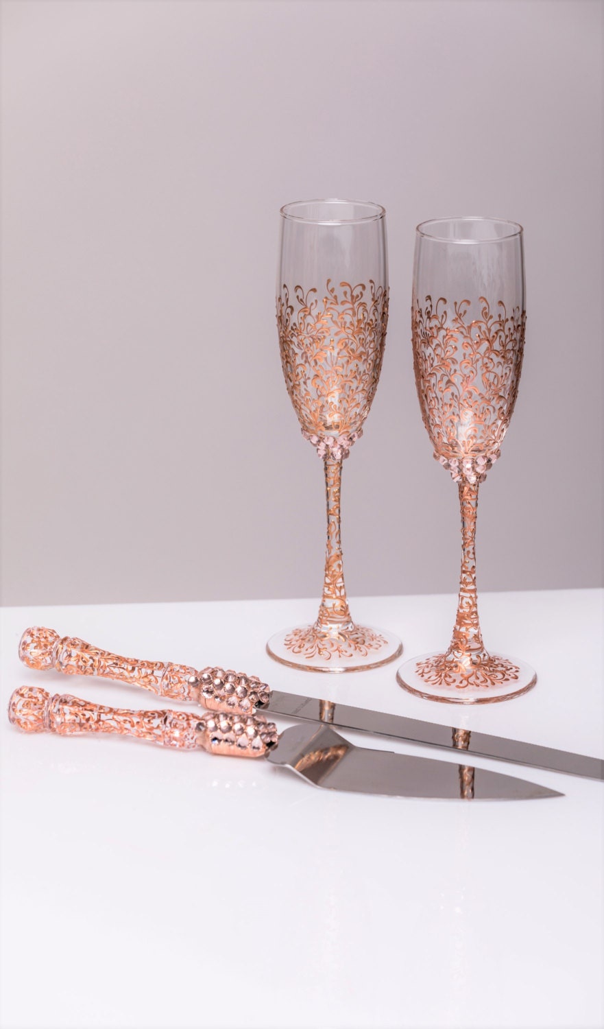 rose gold wine glasses