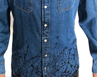 Splash denim shirt