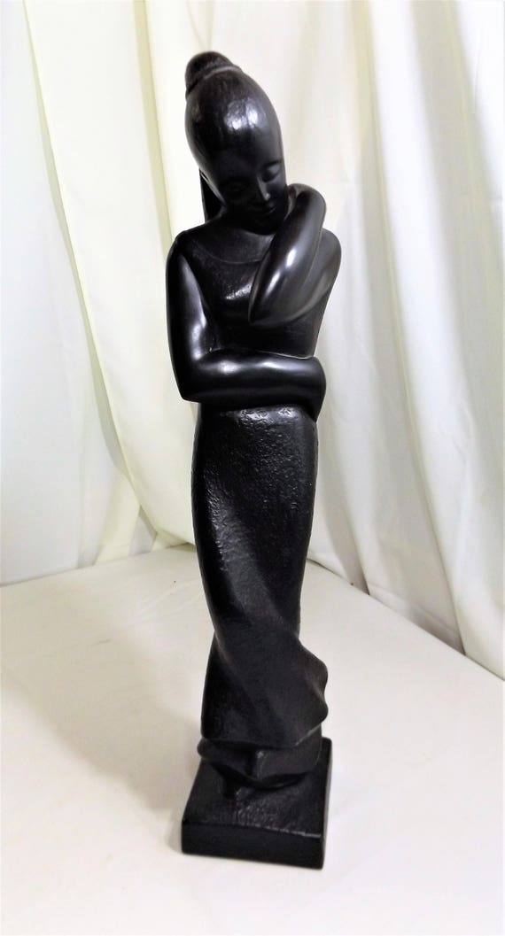 Large Art Deco Black Woman Posing Sculpture Statue Austin