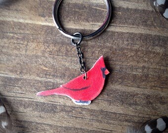 Northern cardinal keychain bird key chain birds gift ornithology birding birder