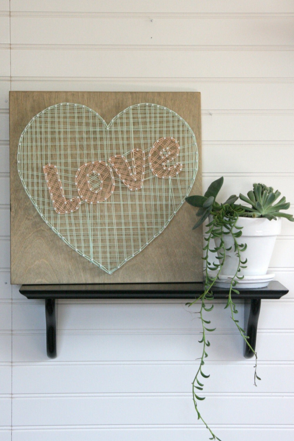 String Wall Decor // Mint Peach Nursery // String Art Wedding
