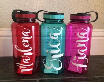 Personalized water bottle with hourly time tracker, accountability water bottle ! (2 side design) Without tracker as well.