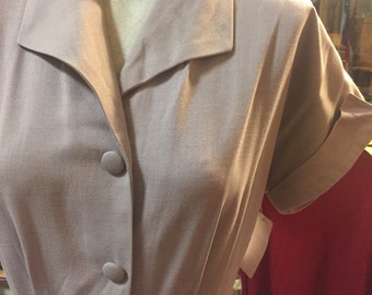 Snappy lavender/grey 1940s casual dress