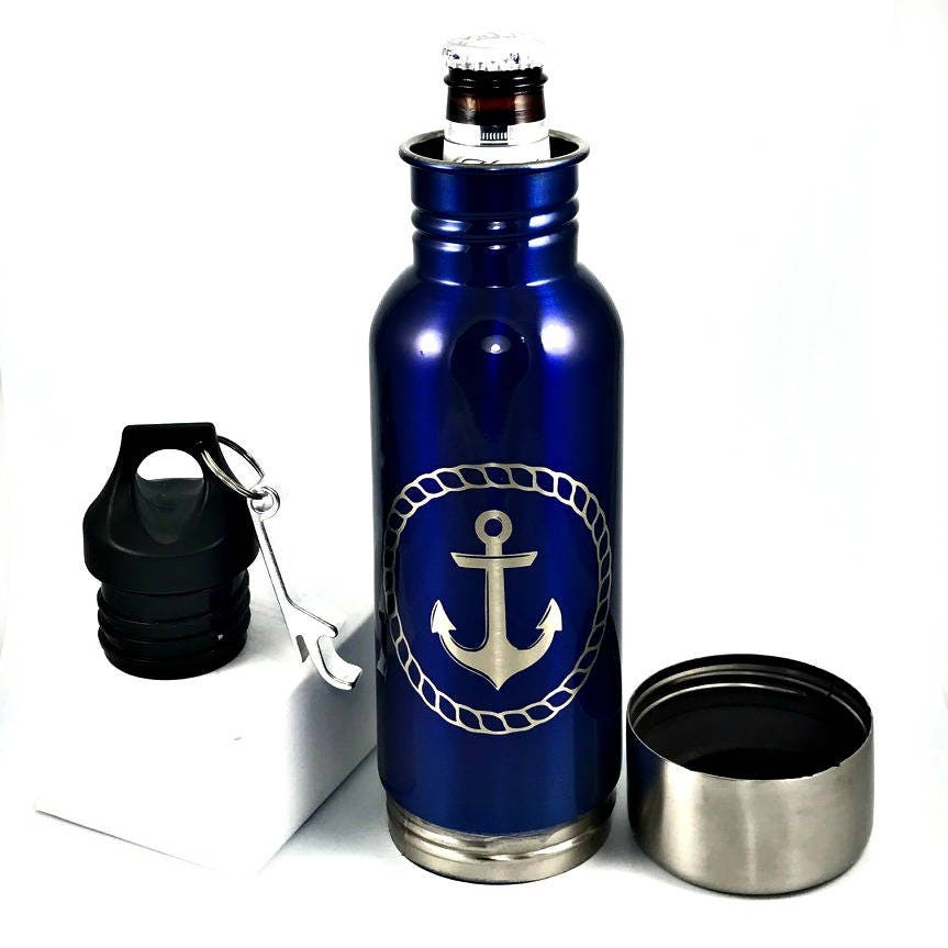 Powder Coated and Engraved Stainless Steel Beer Bottle Keeper