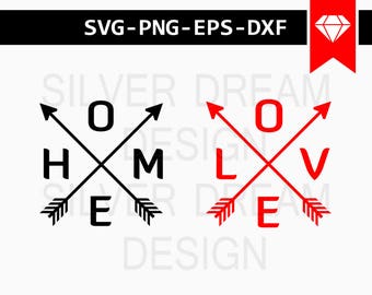 home arrow svg, love arrow svg, wall art svg, home svg, home decor svg file, stencils cut files, wall decor cuttable, love cutting file