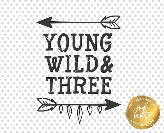 Download Birthday SVG DXF Cut File Young Wild and Three Svg Cutting