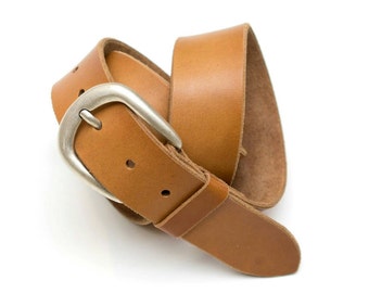 Leather belt - undyed - oiled - length 4 cm - 92 cm