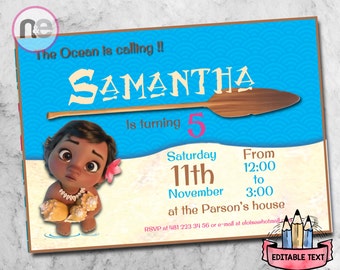 Moana birthday card | Etsy