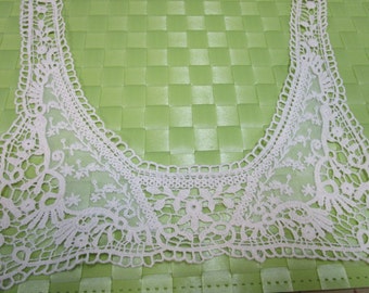 1 piece Bridal Neckline Collar crochet cotton and tulle Appliques for Bridal Dress, Evening Gown/fashion & wedding design decorative