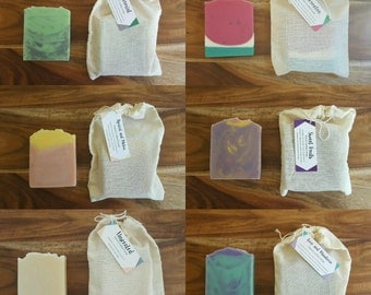 SIX HANDMADE SOAPS, Handmade soap, Cold process soap, Vegan Friendly Soap, Australian Made Soaps