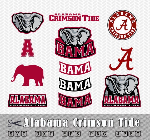 SVG DXF University Alabama Crimson Tide Logos Сlip Art Layered