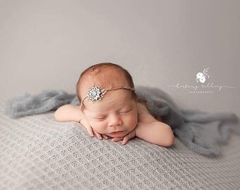 Gray mohair knit wrap