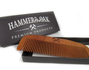 Hammer&Oak's Wooden Beard Comb -Durable -Stylish -Handmade