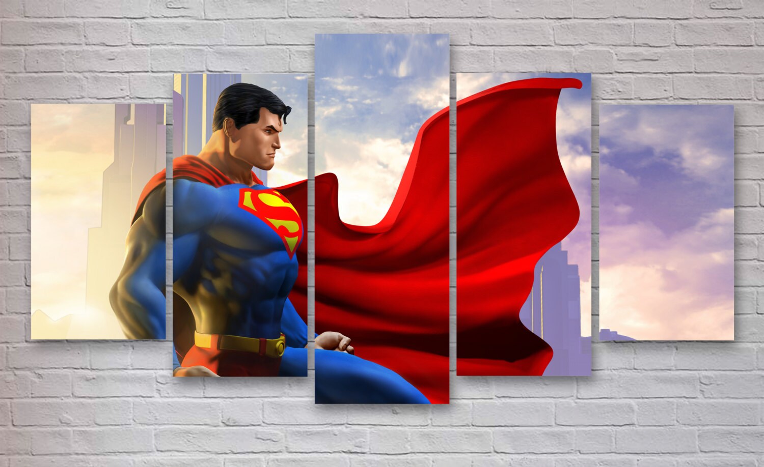 Superman DC Universe 5 Piece / Panel Canvas Wall Art