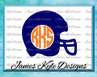 Helmet Monogram SVG, Football Helmet SVG, Football Monogram SVG, Svg Files, Football Svg, Cricut Cut Files, Silhouette Cut Files