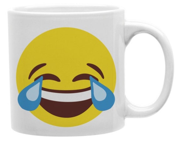 Emoji Laughing Mug Ceramic Mug 11oz White Laughing Emoji