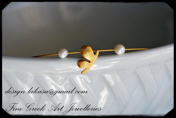 Butterfly Necklace Silver 925 Gold Plated Jewelry with Pearls Lakasa e-shop