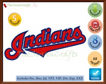 Cleveland INDIANS EMBROIDERY DESIGNS Pes, Hus, Jef, Dst, Exp, Vp3, Xxx, Vip