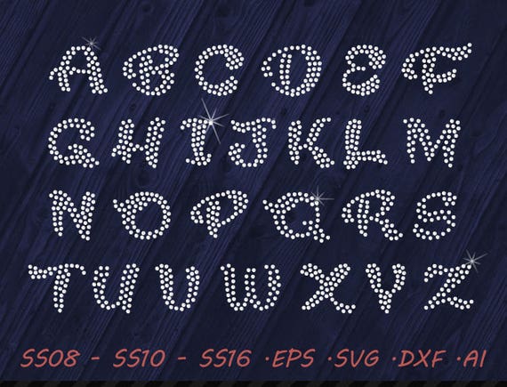 Download Rhinestone Bold Fancy Font SVG DXF EPS Ai Digital Template