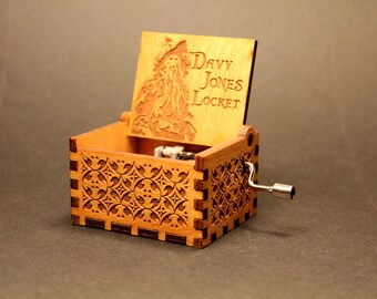 Engraved Wooden Music Box - Davy Jones Locket