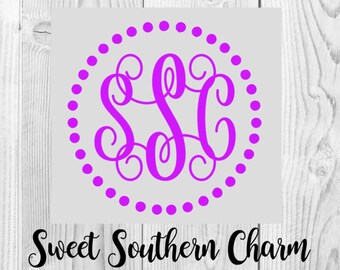Monogram SVG - Monogram Cut file - Monogram Circle SVG - Monogram circle cut file - dotted circle svg - dotted circle cut file - svg files